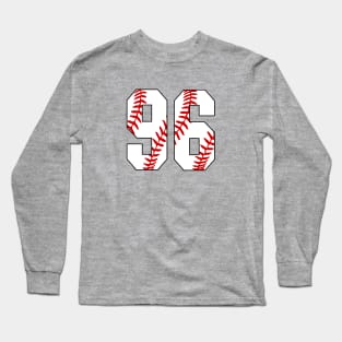 Baseball Number 96 #96 Baseball Shirt Jersey Favorite Player Biggest Fan Long Sleeve T-Shirt